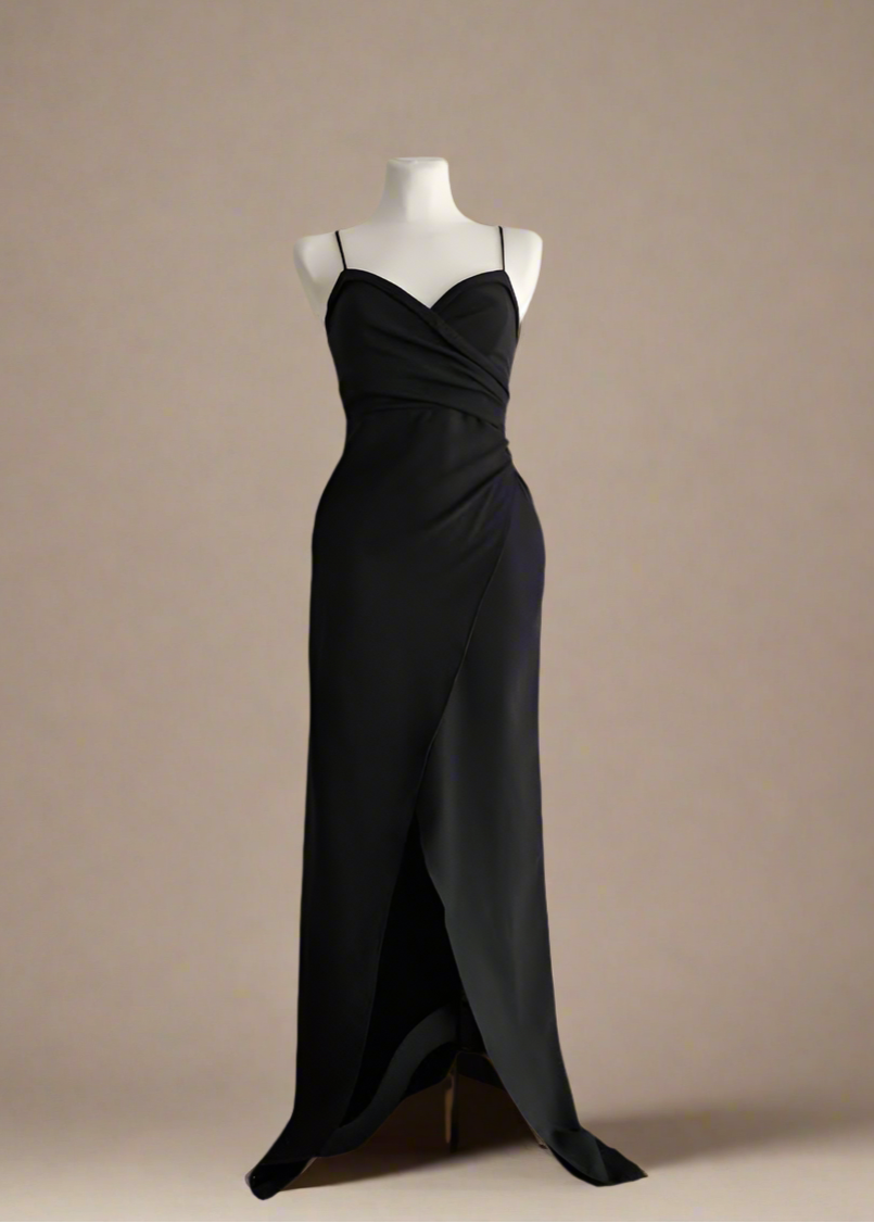 Elegant party dress with aqua green neckline