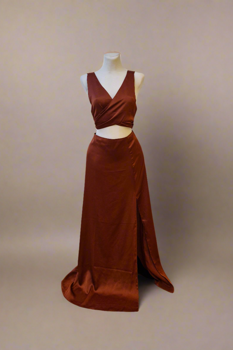 Long tile dress with cut-out design