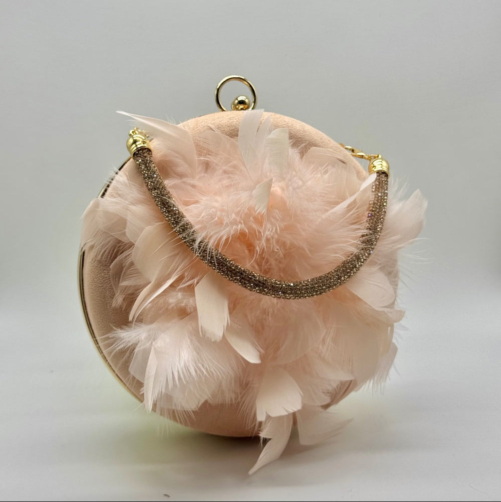 Bolso clutch fiesta de plumas