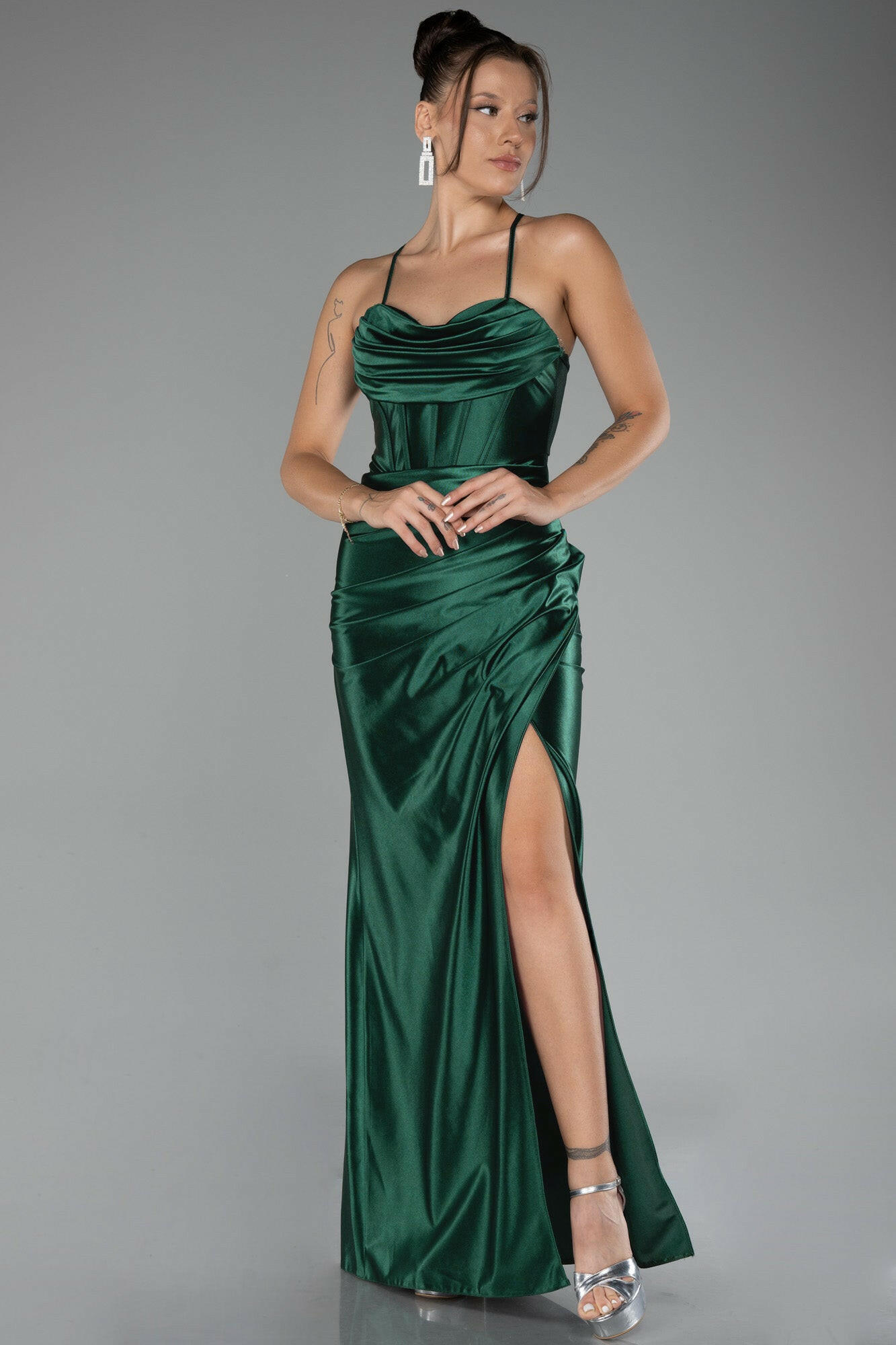 Champagne party dress with corset