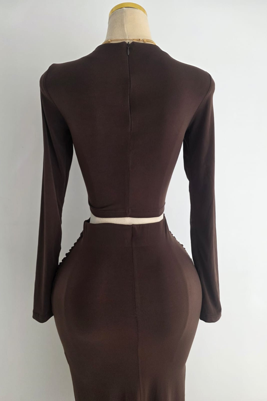 Conjunto dos piezas marrón chocolate