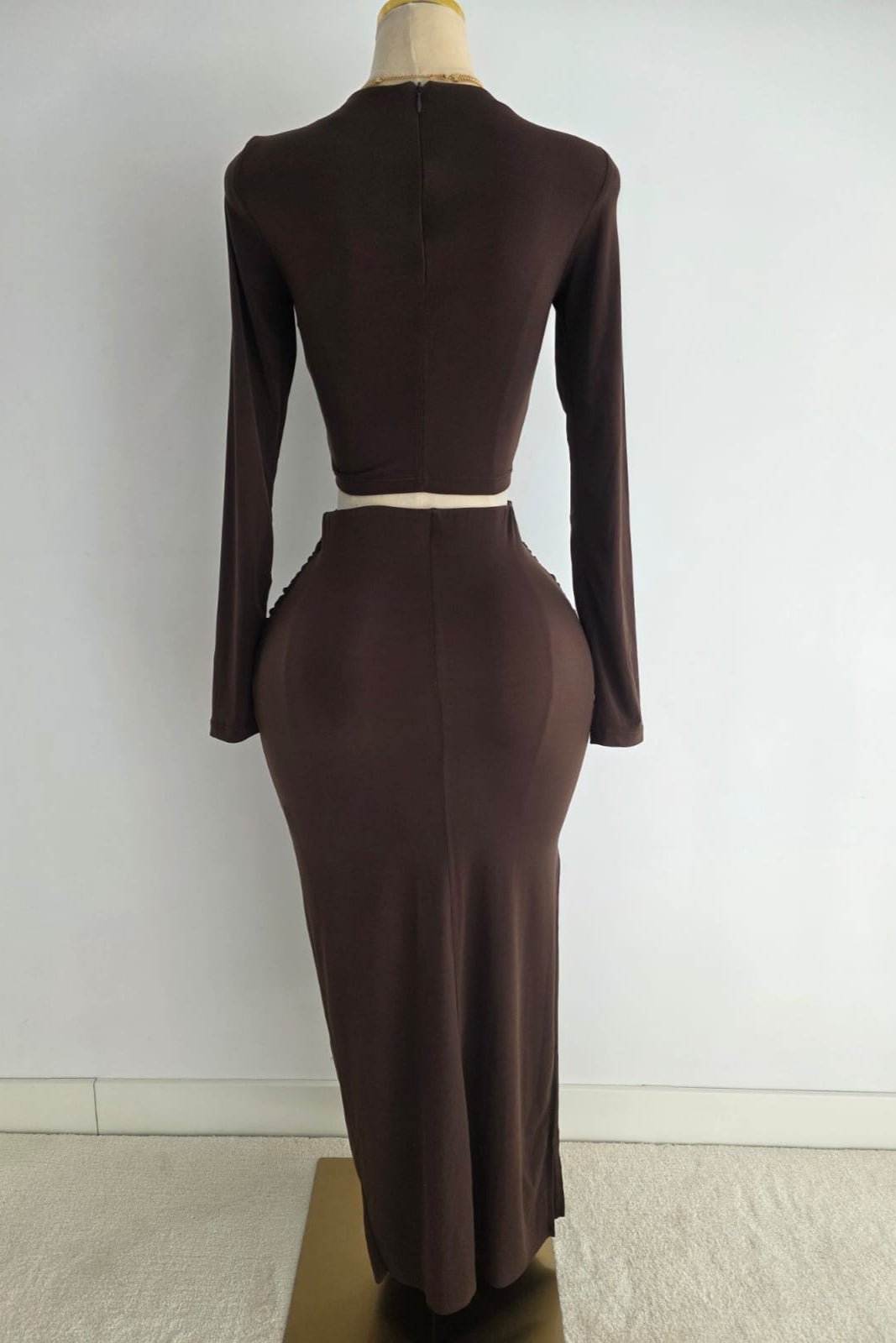 Conjunto dos piezas marrón chocolate