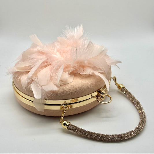 Bolso clutch fiesta de plumas